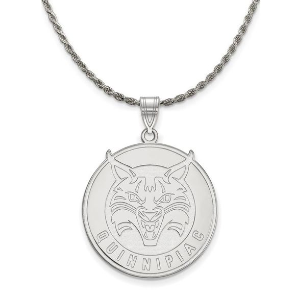 Sterling Silver Quinnipiac U. XL Pendant Necklace - 26 Inch